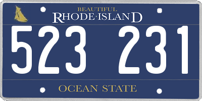 RI license plate 523231