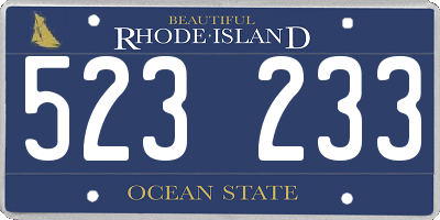 RI license plate 523233