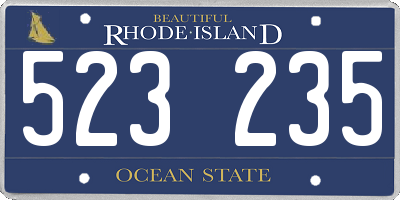 RI license plate 523235