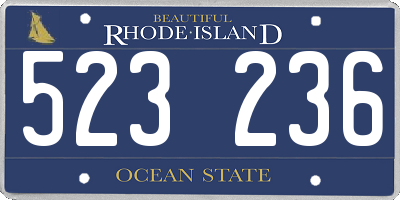 RI license plate 523236