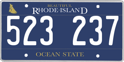 RI license plate 523237