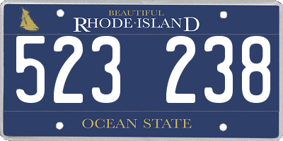 RI license plate 523238