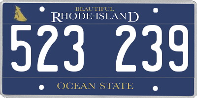 RI license plate 523239