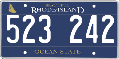 RI license plate 523242
