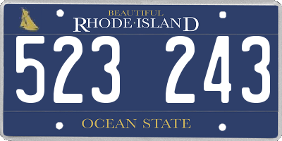 RI license plate 523243