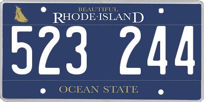 RI license plate 523244