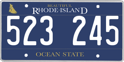 RI license plate 523245