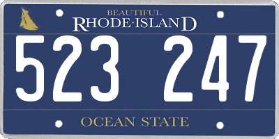 RI license plate 523247
