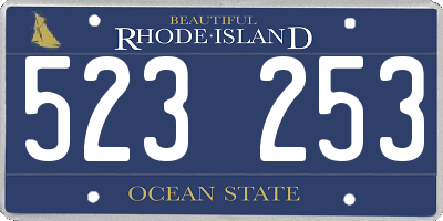 RI license plate 523253
