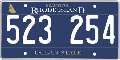 RI license plate 523254