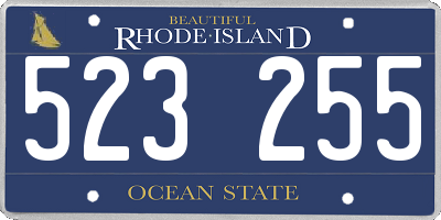 RI license plate 523255