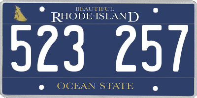 RI license plate 523257