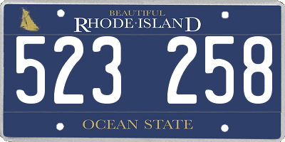 RI license plate 523258