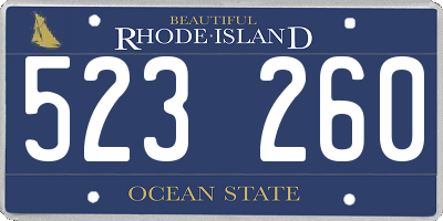 RI license plate 523260