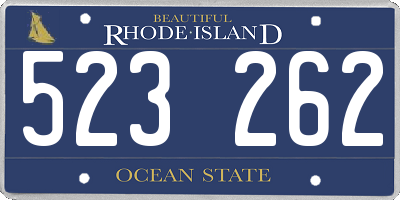 RI license plate 523262
