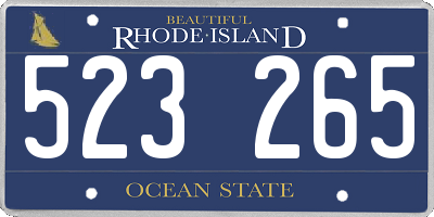 RI license plate 523265