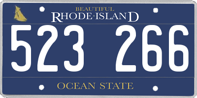 RI license plate 523266