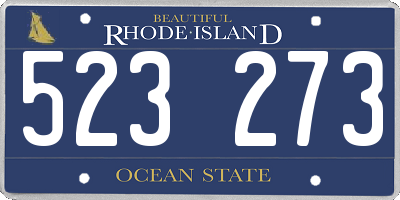 RI license plate 523273
