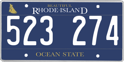 RI license plate 523274