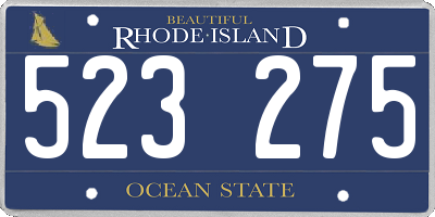 RI license plate 523275