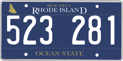 RI license plate 523281