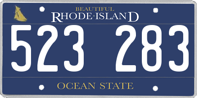 RI license plate 523283