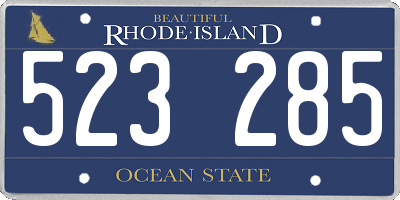 RI license plate 523285