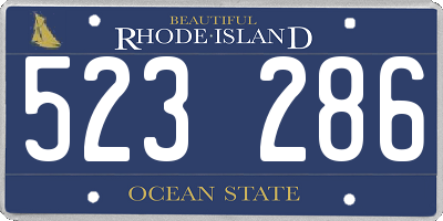 RI license plate 523286