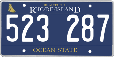 RI license plate 523287