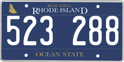 RI license plate 523288