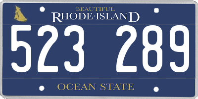 RI license plate 523289
