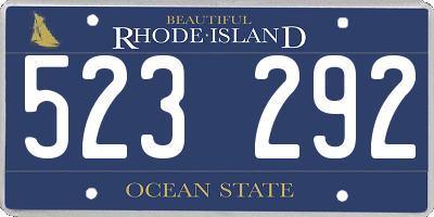 RI license plate 523292
