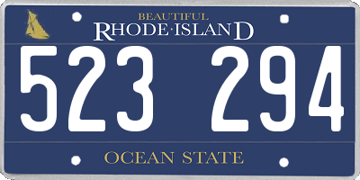 RI license plate 523294