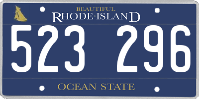 RI license plate 523296