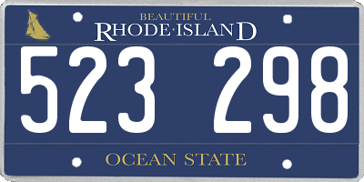 RI license plate 523298