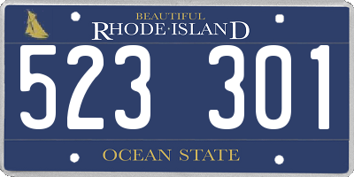 RI license plate 523301