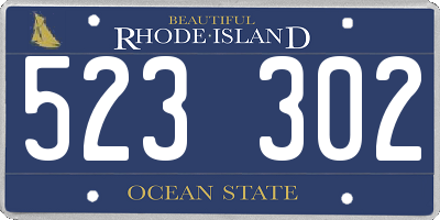 RI license plate 523302