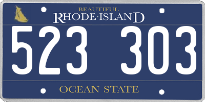 RI license plate 523303