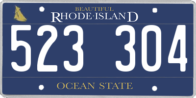 RI license plate 523304