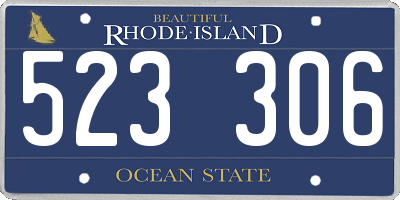 RI license plate 523306
