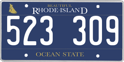 RI license plate 523309