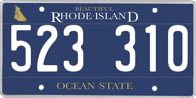 RI license plate 523310