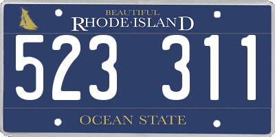 RI license plate 523311