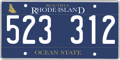 RI license plate 523312