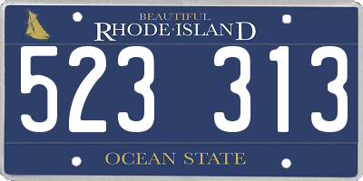 RI license plate 523313