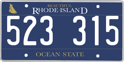 RI license plate 523315