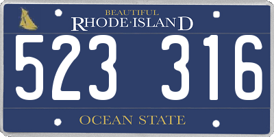 RI license plate 523316