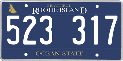 RI license plate 523317