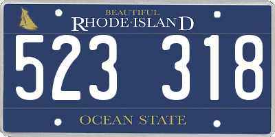 RI license plate 523318