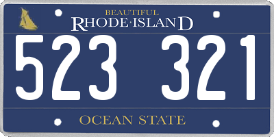 RI license plate 523321